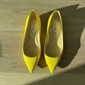 Vintage Jimmy Choo Canvas Ballet Flats